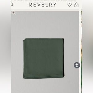 REVELRY SATIN POCKET SQUARES- 2 SQUARES IN DEEP OLIVE